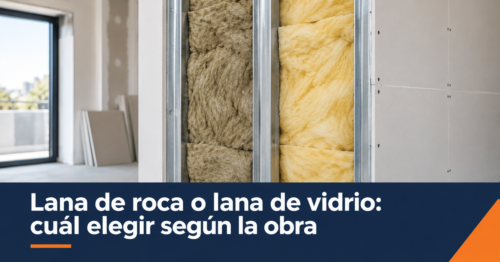 Lana de roca y lana de vidrio en tabique de pladur